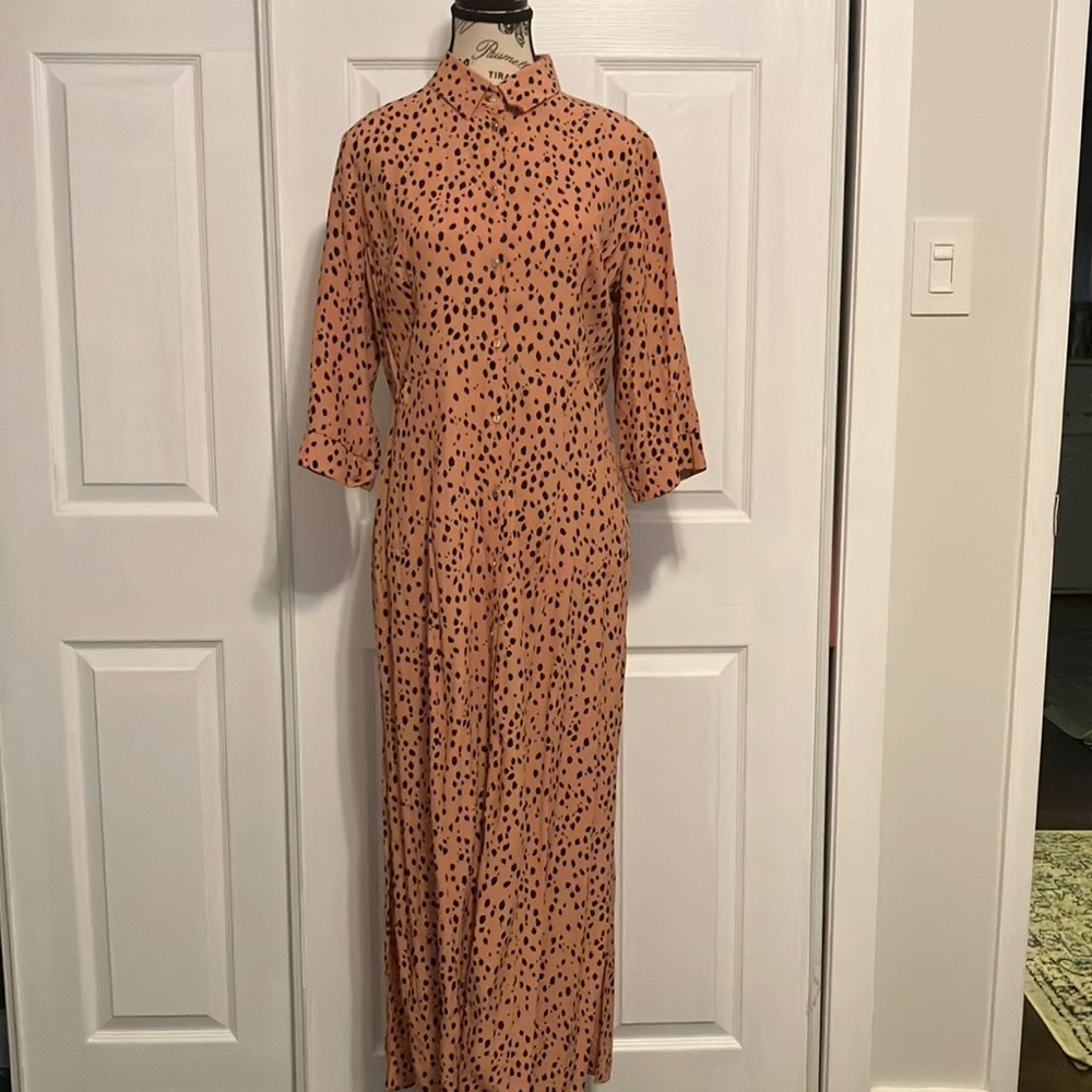 River Island animal print midi petite shirt dress